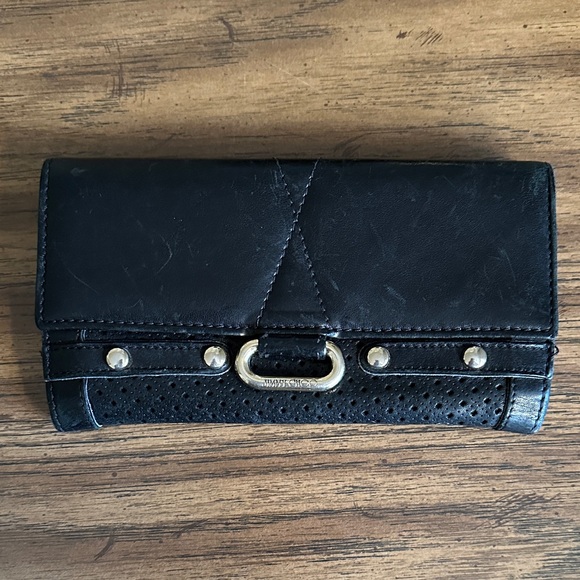 Jimmy Choo Handbags - Jimmy Choo Vintage Black Wallet with Gold Hardware
